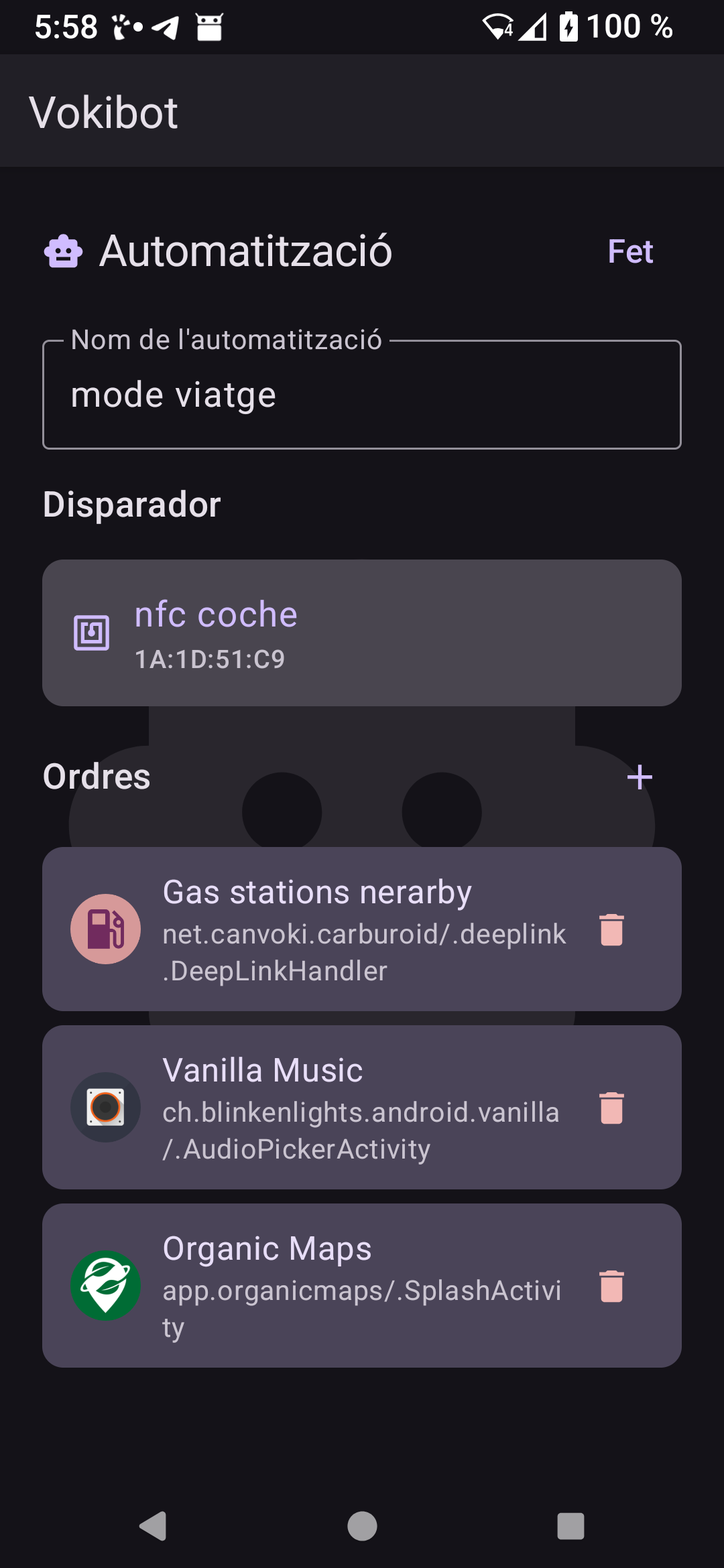 Captura de pantalla principal de VokiBot